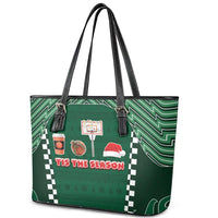 Basketball Christmas Leather Tote Bag Tis The Season - Wonder Print Shop