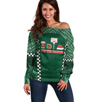 Basketball Christmas Off Shoulder Sweater Tis The Season - Wonder Print Shop