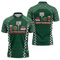 Basketball Christmas Zipper Polo Shirt Tis The Season - Wonder Print Shop