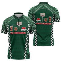 Basketball Christmas Zipper Polo Shirt Tis The Season - Wonder Print Shop