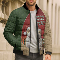 Merry Pitmas Bomber Puffer Jacket Santa Baby Slip A Pittie Under The Tree For Me - Wonder Print Shop