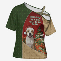 Merry Pitmas Cross Shoulder Shirt Santa Baby Slip A Pittie Under The Tree For Me - Wonder Print Shop