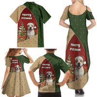 Merry Pitmas Family Matching Summer Maxi Dress and Hawaiian Shirt Santa Baby Slip A Pittie Under The Tree For Me - Wonder Print Shop