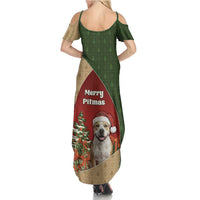 Merry Pitmas Family Matching Summer Maxi Dress and Hawaiian Shirt Santa Baby Slip A Pittie Under The Tree For Me - Wonder Print Shop
