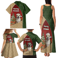 Merry Pitmas Family Matching Tank Maxi Dress and Hawaiian Shirt Santa Baby Slip A Pittie Under The Tree For Me - Wonder Print Shop