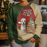 Merry Pitmas Kid Ugly Christmas Sweater Santa Baby Slip A Pittie Under The Tree For Me - Wonder Print Shop