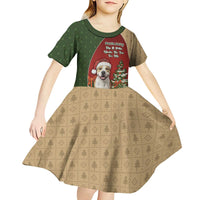 Merry Pitmas Kid Short Sleeve Dress Santa Baby Slip A Pittie Under The Tree For Me - Wonder Print Shop