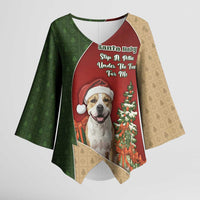 Merry Pitmas Kimono Sleeve Blouse Santa Baby Slip A Pittie Under The Tree For Me - Wonder Print Shop