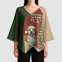 Merry Pitmas Kimono Sleeve Blouse Santa Baby Slip A Pittie Under The Tree For Me - Wonder Print Shop