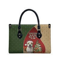 Merry Pitmas Leather Bag Santa Baby Slip A Pittie Under The Tree For Me - Wonder Print Shop