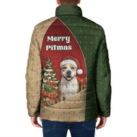 Merry Pitmas Padded Jacket Santa Baby Slip A Pittie Under The Tree For Me - Wonder Print Shop