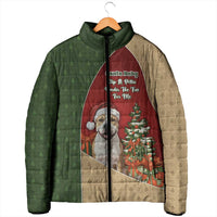 Merry Pitmas Padded Jacket Santa Baby Slip A Pittie Under The Tree For Me - Wonder Print Shop