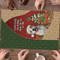 Merry Pitmas Puzzle Santa Baby Slip A Pittie Under The Tree For Me - Wonder Print Shop