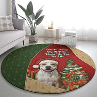 Merry Pitmas Round Carpet Santa Baby Slip A Pittie Under The Tree For Me - Wonder Print Shop