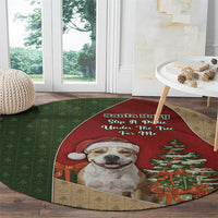 Merry Pitmas Round Carpet Santa Baby Slip A Pittie Under The Tree For Me - Wonder Print Shop