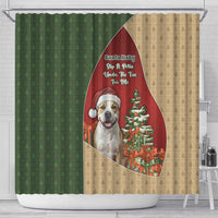 Merry Pitmas Shower Curtain Santa Baby Slip A Pittie Under The Tree For Me - Wonder Print Shop