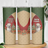 Merry Pitmas Skinny Tumbler Santa Baby Slip A Pittie Under The Tree For Me - Wonder Print Shop