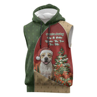 Merry Pitmas Sleeveless Hoodie Santa Baby Slip A Pittie Under The Tree For Me - Wonder Print Shop