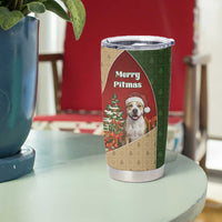 Merry Pitmas Tumbler Cup Santa Baby Slip A Pittie Under The Tree For Me - Wonder Print Shop