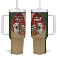 Merry Pitmas Tumbler With Handle Santa Baby Slip A Pittie Under The Tree For Me - Wonder Print Shop