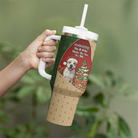 Merry Pitmas Tumbler With Handle Santa Baby Slip A Pittie Under The Tree For Me - Wonder Print Shop