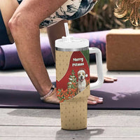 Merry Pitmas Tumbler With Handle Santa Baby Slip A Pittie Under The Tree For Me - Wonder Print Shop