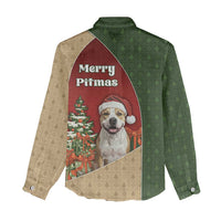 Merry Pitmas Women Casual Shirt Santa Baby Slip A Pittie Under The Tree For Me - Wonder Print Shop