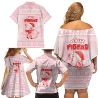 Merry Pigmas Family Matching Off Shoulder Short Dress and Hawaiian Shirt Is It Too Late To Be Nice - Wonder Print Shop