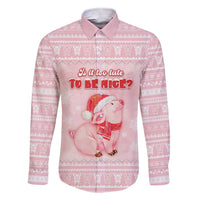 Merry Pigmas Family Matching Short Sleeve Bodycon Dress and Hawaiian Shirt Is It Too Late To Be Nice - Wonder Print Shop