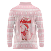 Merry Pigmas Long Sleeve Polo Shirt Is It Too Late To Be Nice - Wonder Print Shop