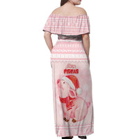 Merry Pigmas Off Shoulder Maxi Dress Is It Too Late To Be Nice - Wonder Print Shop