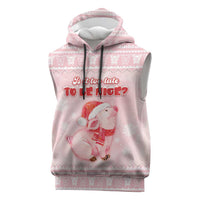 Merry Pigmas Sleeveless Hoodie Is It Too Late To Be Nice - Wonder Print Shop