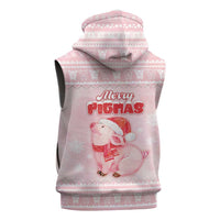 Merry Pigmas Sleeveless Hoodie Is It Too Late To Be Nice - Wonder Print Shop