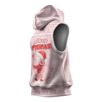 Merry Pigmas Sleeveless Hoodie Is It Too Late To Be Nice - Wonder Print Shop