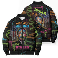 Martin Luther King Jr Day Bomber Puffer Jacket What Are You Doing For Others - Wonder Print Shop