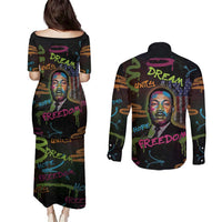 Martin Luther King Jr Day Couples Matching Puletasi and Long Sleeve Button Shirt What Are You Doing For Others - Wonder Print Shop