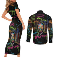 Martin Luther King Jr Day Couples Matching Short Sleeve Bodycon Dress and Long Sleeve Button Shirt What Are You Doing For Others - Wonder Print Shop