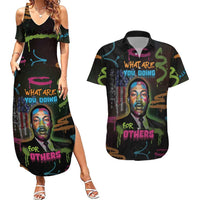 Martin Luther King Jr Day Couples Matching Summer Maxi Dress and Hawaiian Shirt What Are You Doing For Others - Wonder Print Shop