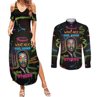Martin Luther King Jr Day Couples Matching Summer Maxi Dress and Long Sleeve Button Shirt What Are You Doing For Others - Wonder Print Shop