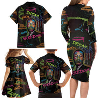 Martin Luther King Jr Day Family Matching Long Sleeve Bodycon Dress and Hawaiian Shirt What Are You Doing For Others - Wonder Print Shop