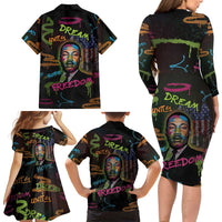 Martin Luther King Jr Day Family Matching Long Sleeve Bodycon Dress and Hawaiian Shirt What Are You Doing For Others - Wonder Print Shop