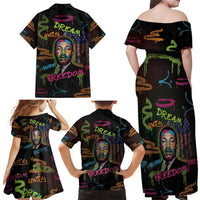 Martin Luther King Jr Day Family Matching Off Shoulder Maxi Dress and Hawaiian Shirt What Are You Doing For Others - Wonder Print Shop