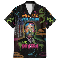 Martin Luther King Jr Day Family Matching Off Shoulder Maxi Dress and Hawaiian Shirt What Are You Doing For Others - Wonder Print Shop