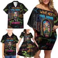 Martin Luther King Jr Day Family Matching Off Shoulder Short Dress and Hawaiian Shirt What Are You Doing For Others - Wonder Print Shop