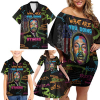 Martin Luther King Jr Day Family Matching Off Shoulder Short Dress and Hawaiian Shirt What Are You Doing For Others - Wonder Print Shop
