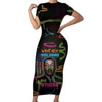 Martin Luther King Jr Day Family Matching Short Sleeve Bodycon Dress and Hawaiian Shirt What Are You Doing For Others - Wonder Print Shop