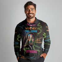 Martin Luther King Jr Day Long Sleeve Polo Shirt What Are You Doing For Others - Wonder Print Shop