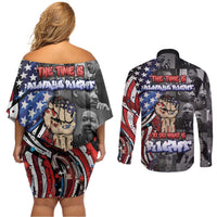 Martin Luther King Jr Day Couples Matching Off Shoulder Short Dress and Long Sleeve Button Shirt Dreamers Today Leaders Tomorrow - Wonder Print Shop