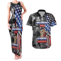 Martin Luther King Jr Day Couples Matching Tank Maxi Dress and Hawaiian Shirt Dreamers Today Leaders Tomorrow - Wonder Print Shop