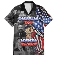 Martin Luther King Jr Day Family Matching Off The Shoulder Long Sleeve Dress and Hawaiian Shirt Dreamers Today Leaders Tomorrow - Wonder Print Shop